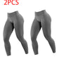 2pack Solid-color Yoga Exercise Leggings