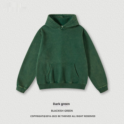 Hoodies Washed-out Vintage Fleece-lined Hooded