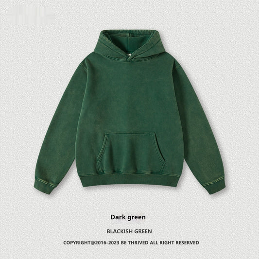 Hoodies Washed-out Vintage Fleece-lined Hooded