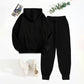 Women's Solid 2-Piece Set Letter Print Hoodie Jogger Pants Casual Tracksuit