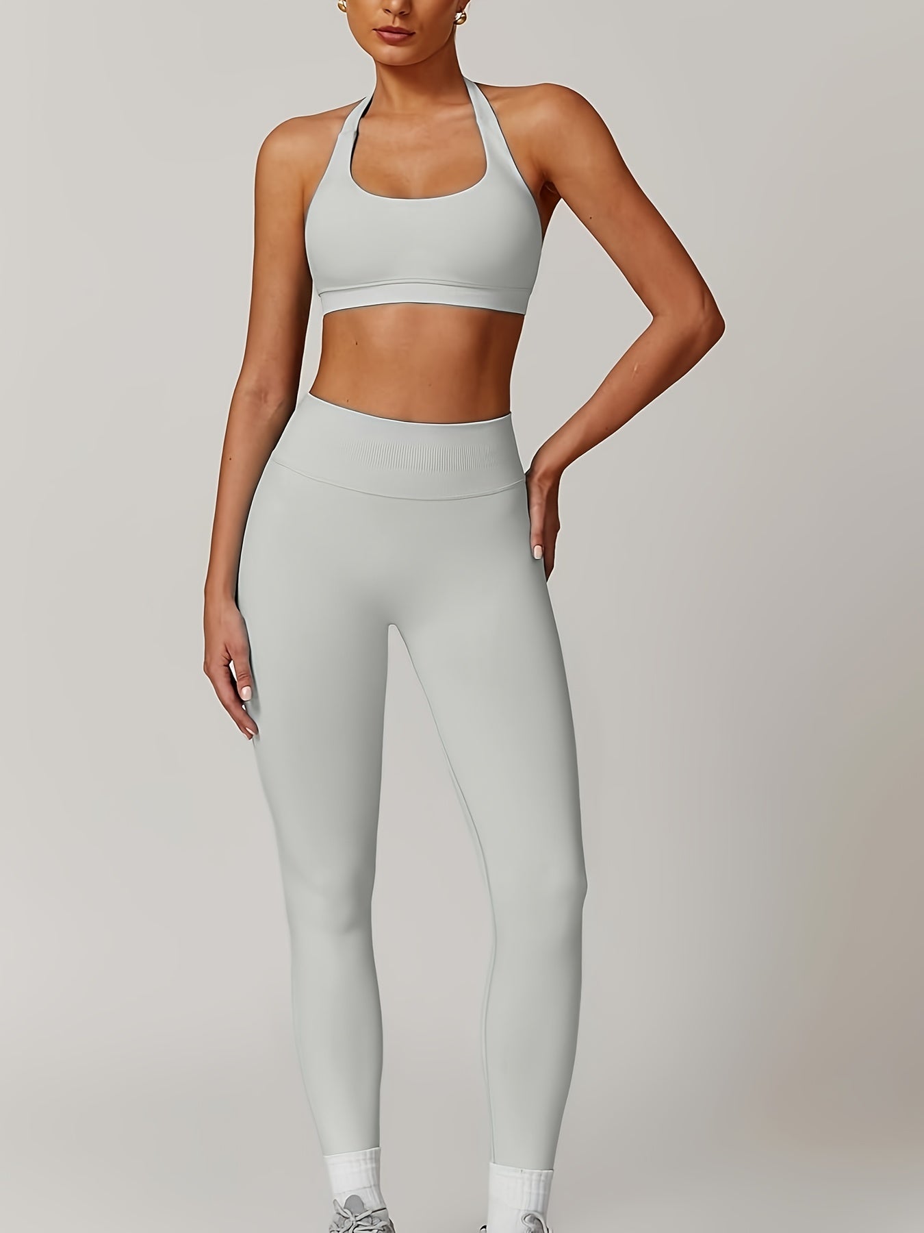 Women's Yoga Workout Set  Supportive Sports Bra  High-Waist Leggings