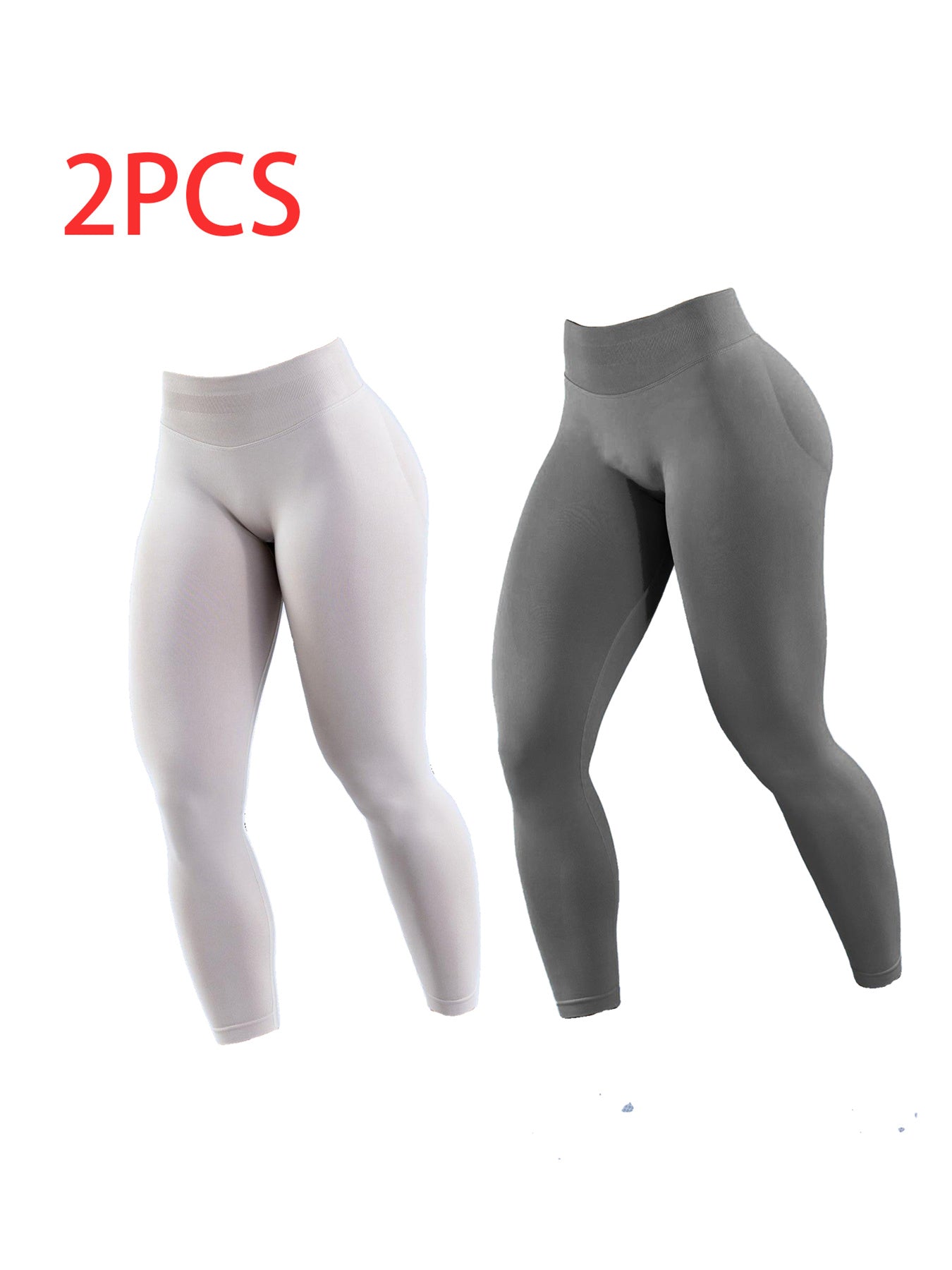 2pack Solid-color Yoga Exercise Leggings